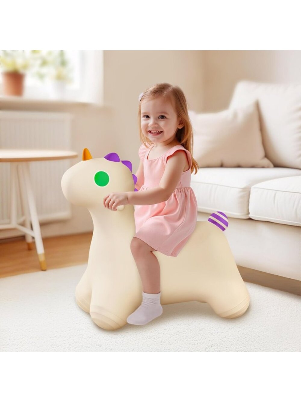 Inflatable Unicorn Hopper Toy for Toddlers, Indoor Outdoor Bouncing Fun, 1st